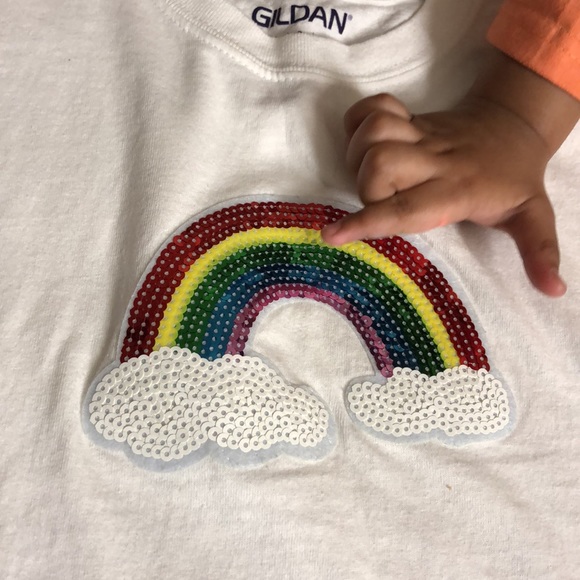 Gildan rainbow white t shirt . Small size- s/p/ ch. - Picture 5 of 10